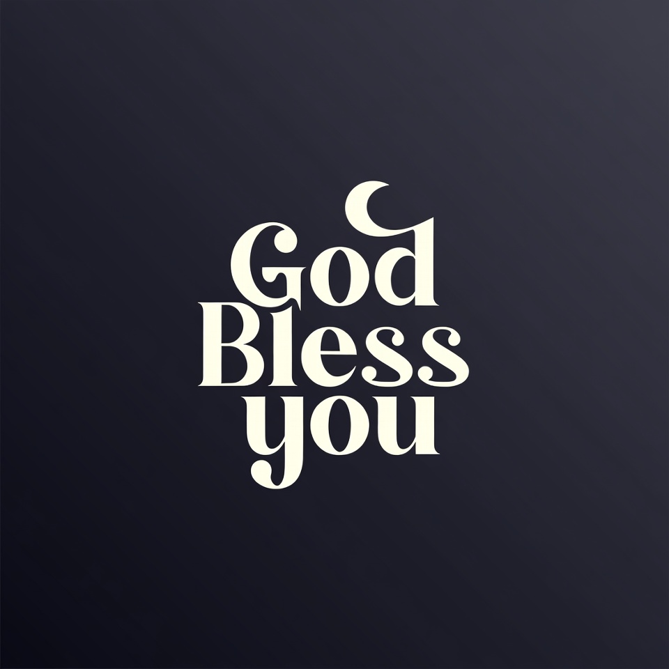 God Bless You with Crescent Moon God Bless You with Crescent Moon