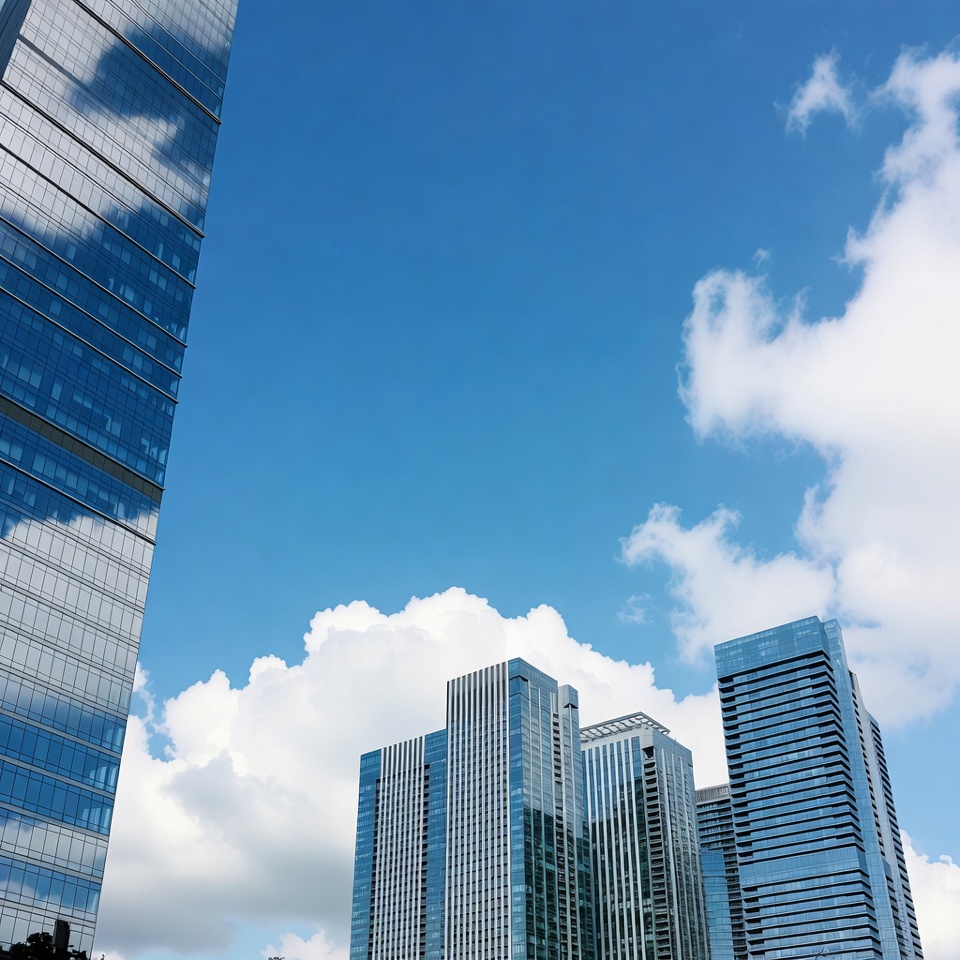 Modern Skyscrapers Against Blue Sky Modern Skyscrapers Against Blue Sky