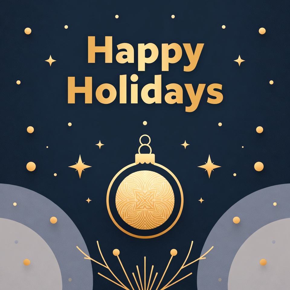 Happy Holidays Golden Ornament Happy Holidays Golden Ornament
