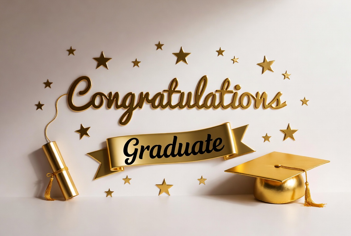 Golden Congratulations Graduate Illustration Golden Congratulations Graduate Illustration