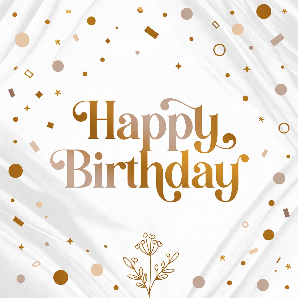 Happy Birthday Elegant Gold Text Happy Birthday Elegant Gold Text