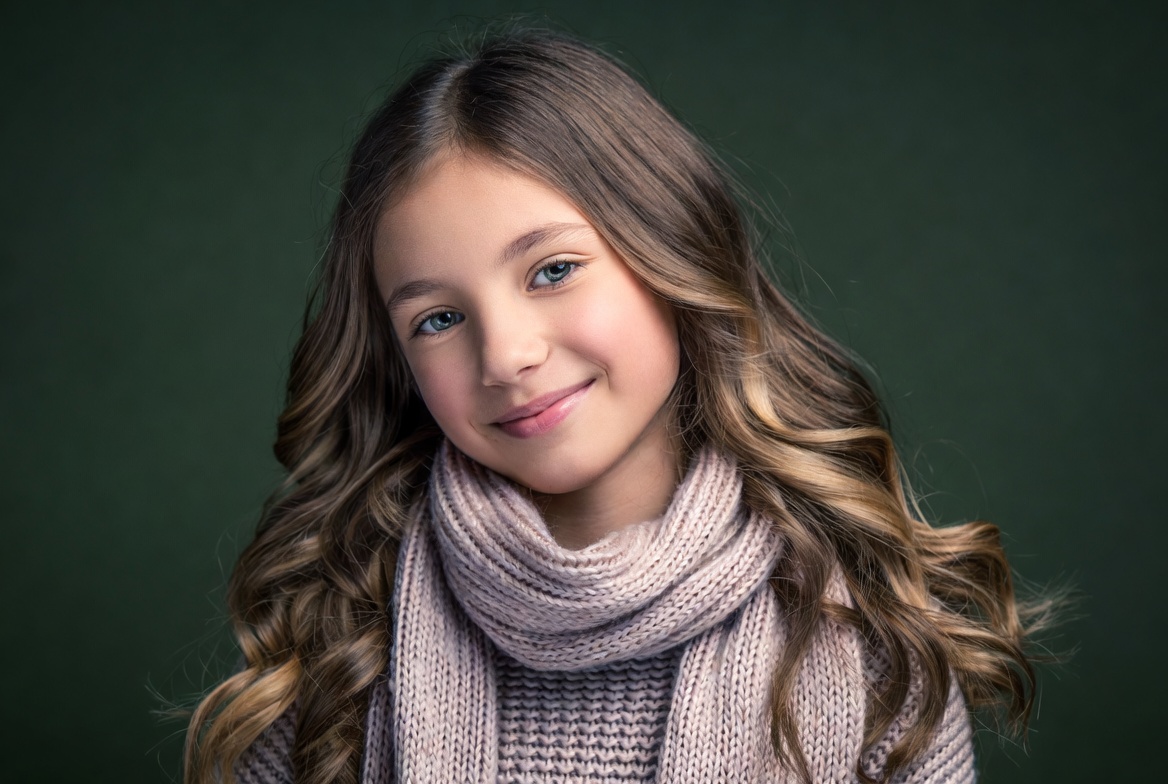 Smiling girl with scarf Smiling girl with scarf