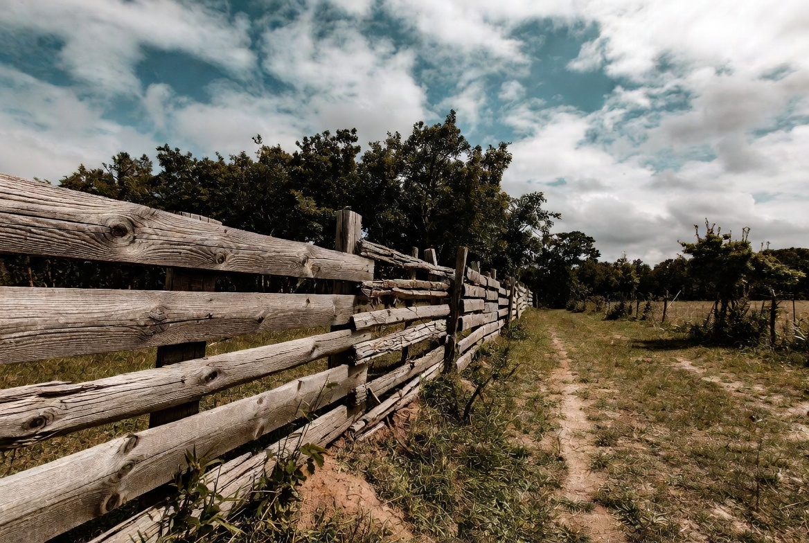 Old wooden fence in countryside Old wooden fence in countryside