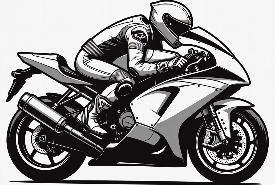 Rider on Sport Motorcycle Illustration Rider on Sport Motorcycle Illustration