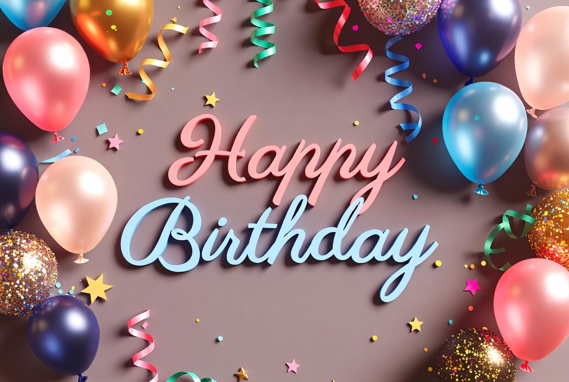 Happy Birthday Balloons and Confetti Happy Birthday Balloons and Confetti