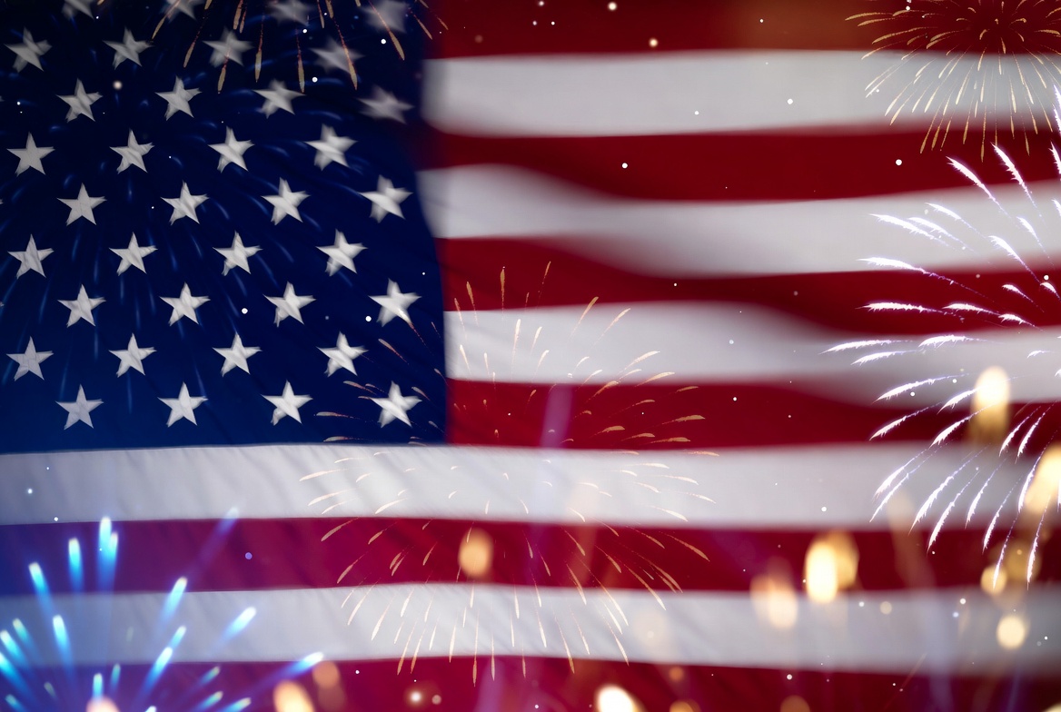American Flag with Fireworks American Flag with Fireworks