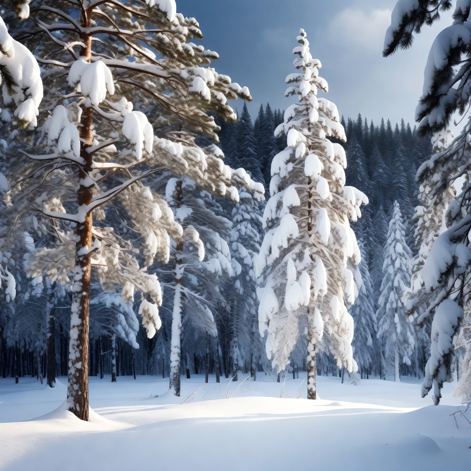 Snowy Pine Forest in Winter Snowy Pine Forest in Winter