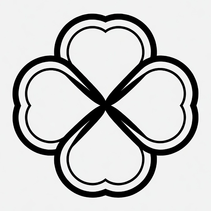 Four Leaf Clover Outline Four Leaf Clover Outline