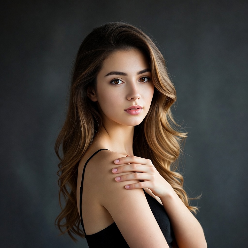 Beautiful woman with long wavy hair Beautiful woman with long wavy hair