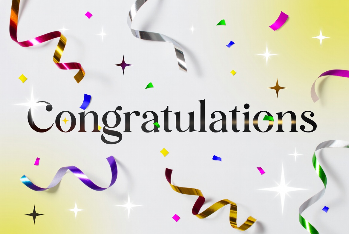 Congratulations with Colorful Confetti Congratulations with Colorful Confetti