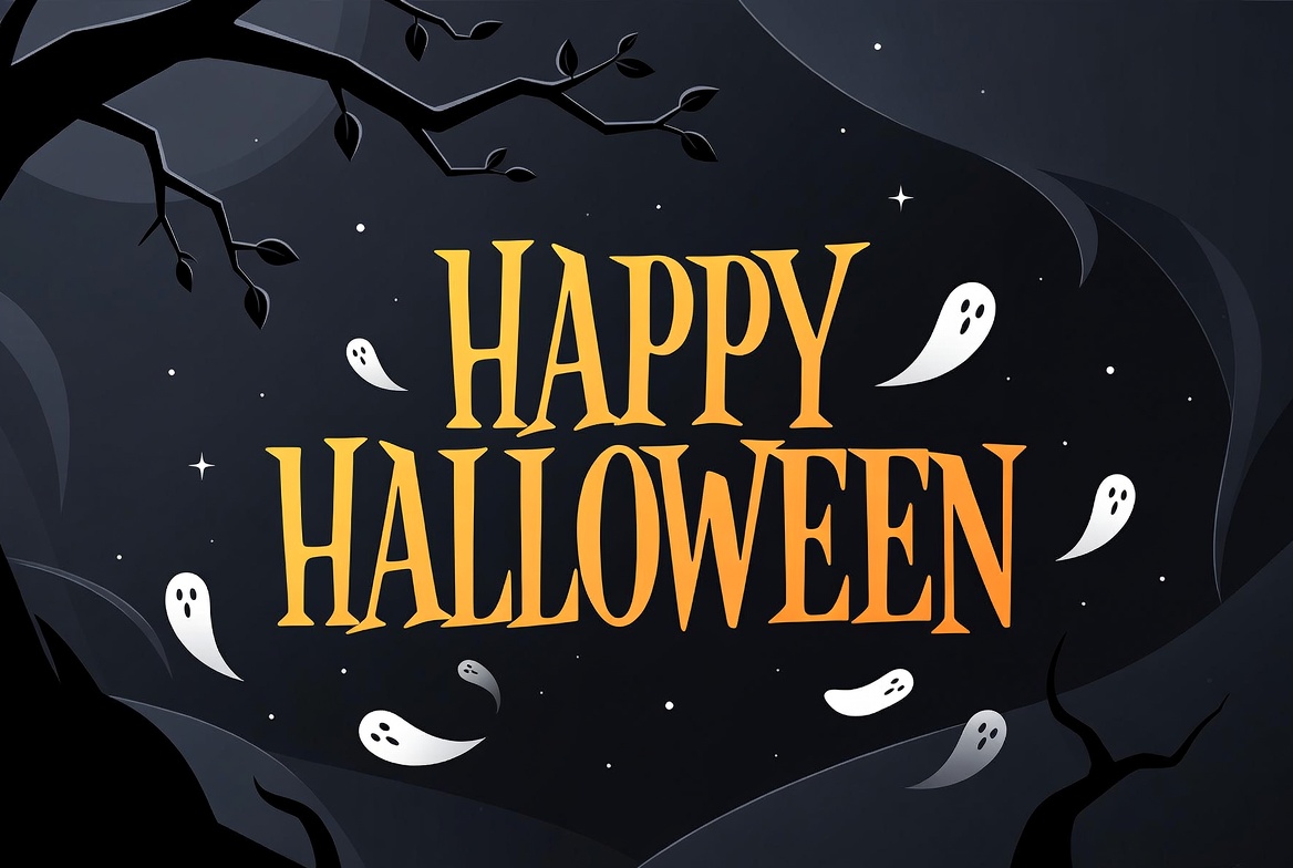 Happy Halloween Ghosts Illustration Happy Halloween Ghosts Illustration