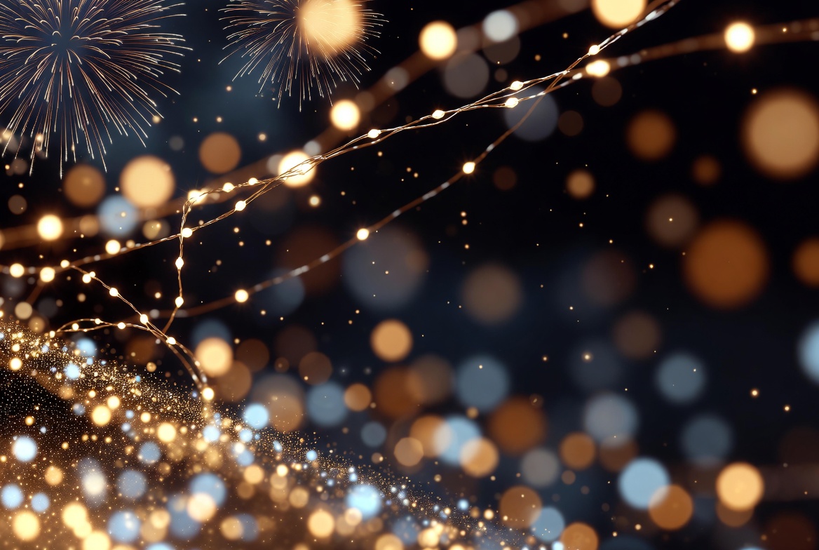 Fireworks and Fairy Lights Background Fireworks and Fairy Lights Background