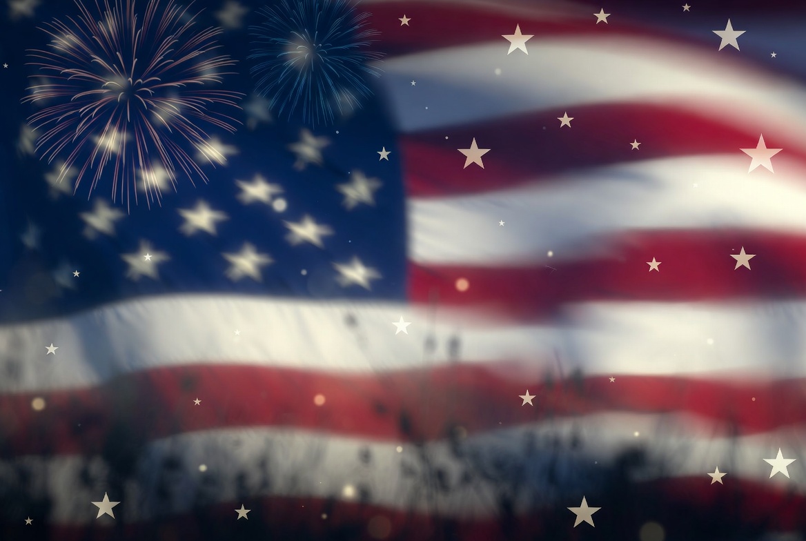 American Flag with Fireworks American Flag with Fireworks