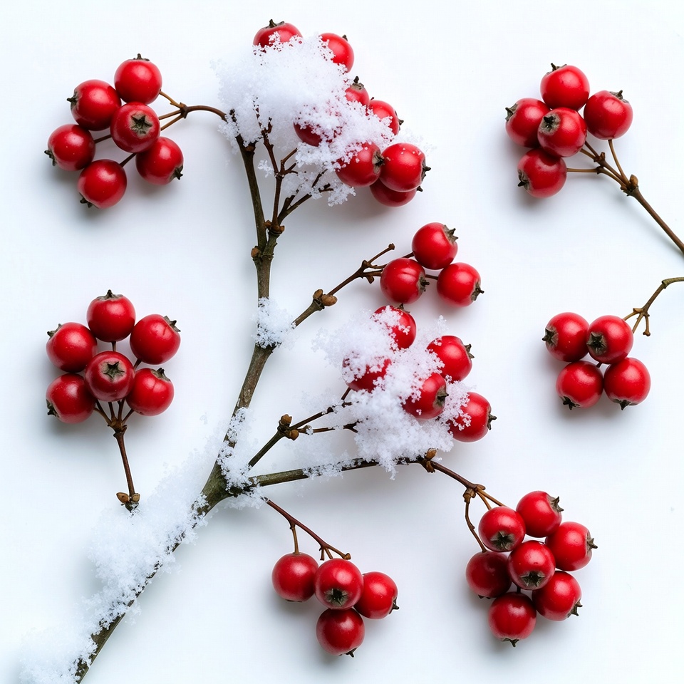 Red Berries Covered in Snow Red Berries Covered in Snow