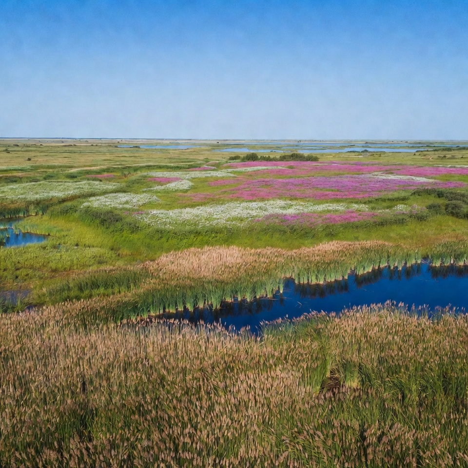 Vibrant Pink Wildflower Wetland Landscape Vibrant Pink Wildflower Wetland Landscape