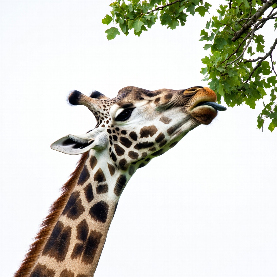 Giraffe eating leaves Giraffe eating leaves