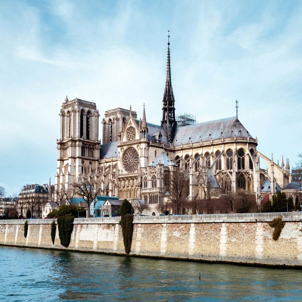 Notre Dame Cathedral Paris Riverside Notre Dame Cathedral Paris Riverside