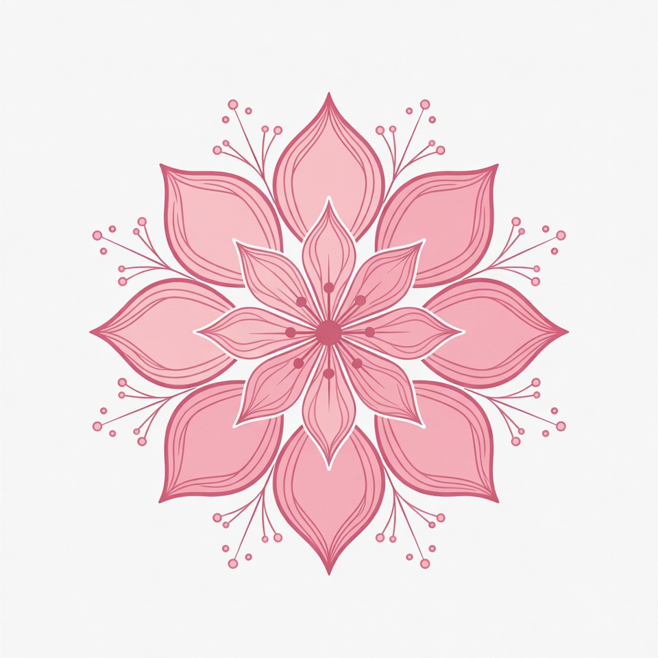 Pink Mandala Flower Illustration Pink Mandala Flower Illustration