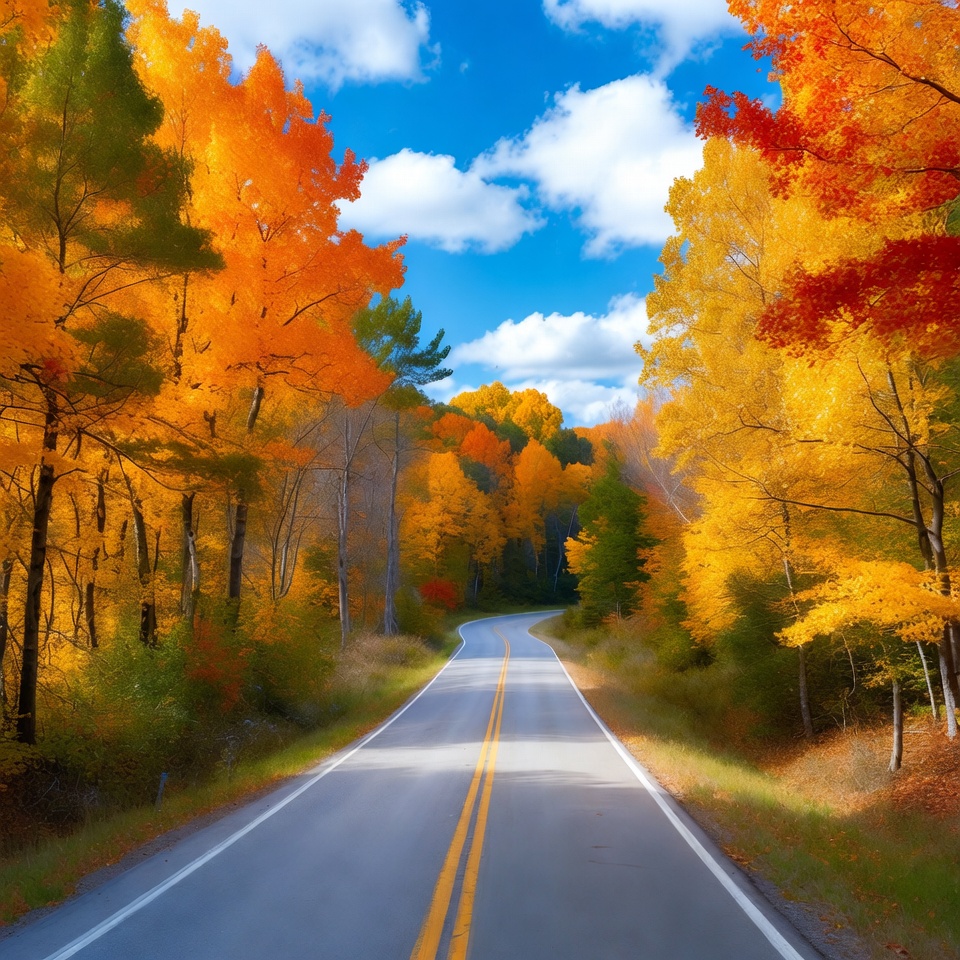 Autumn Forest Winding Road Autumn Forest Winding Road