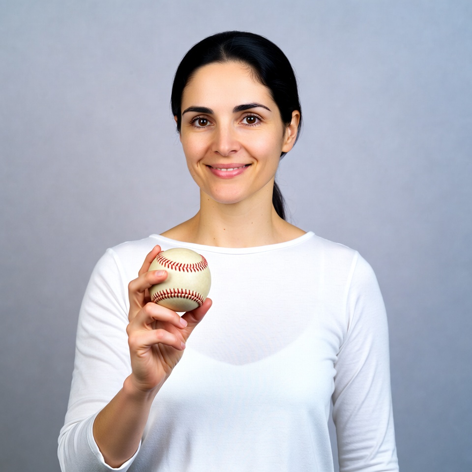 Woman holding baseball Woman holding baseball