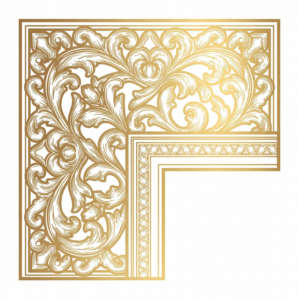 Gold Ornate Floral Frame Border Gold Ornate Floral Frame Border