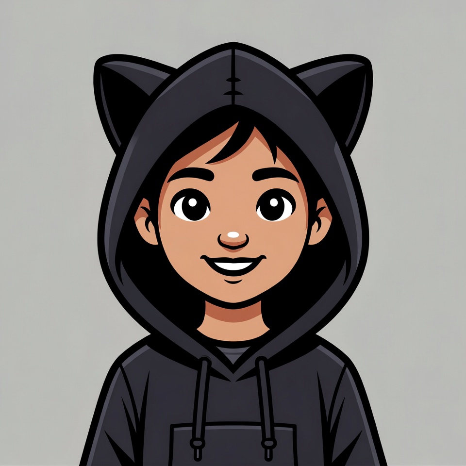 Boy in cat ear hoodie illustration Boy in cat ear hoodie illustration