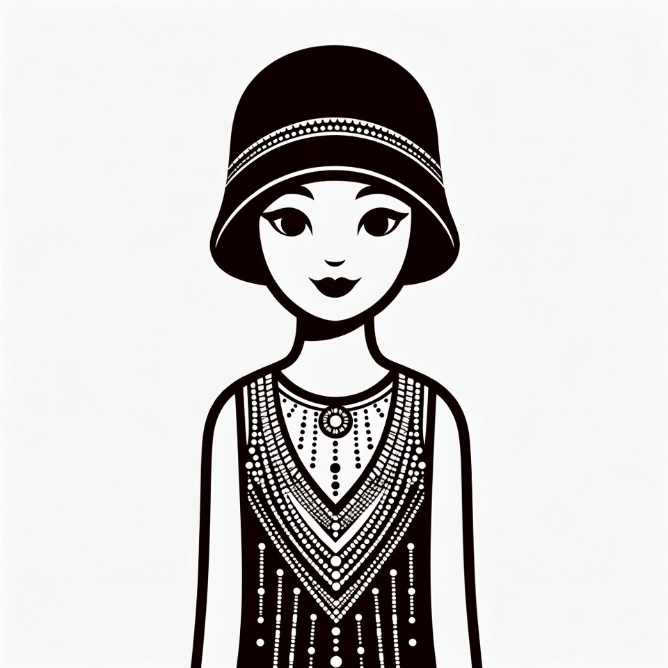 Flapper girl in cloche hat Flapper girl in cloche hat