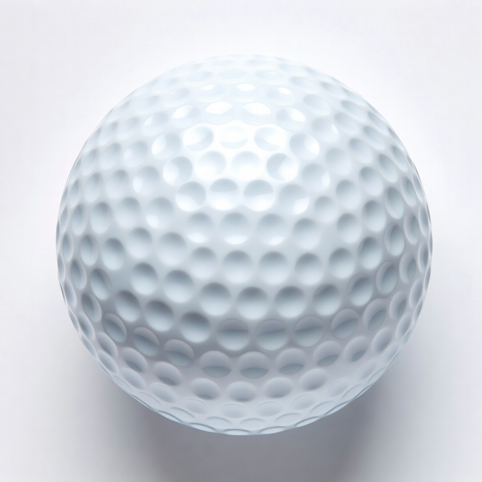 White Golf Ball Closeup White Golf Ball Closeup
