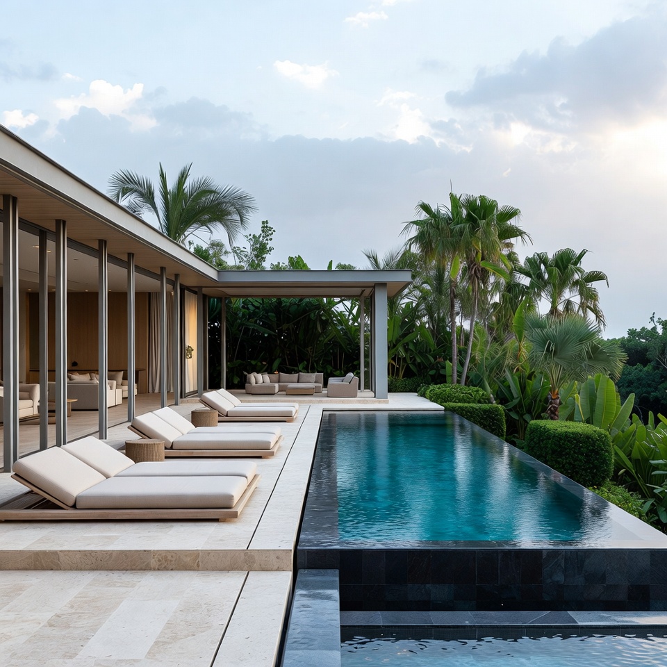Modern Infinity Pool Tropical House Modern Infinity Pool Tropical House