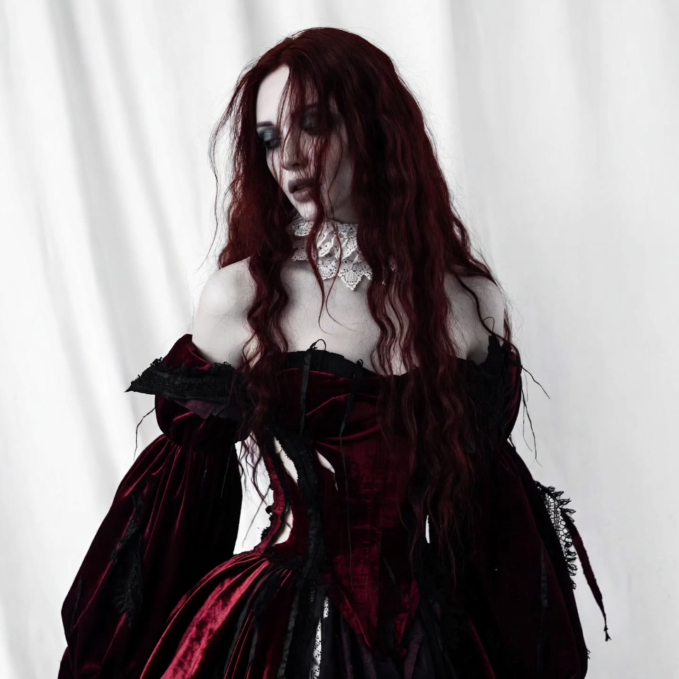 Woman in red gothic dress Woman in red gothic dress