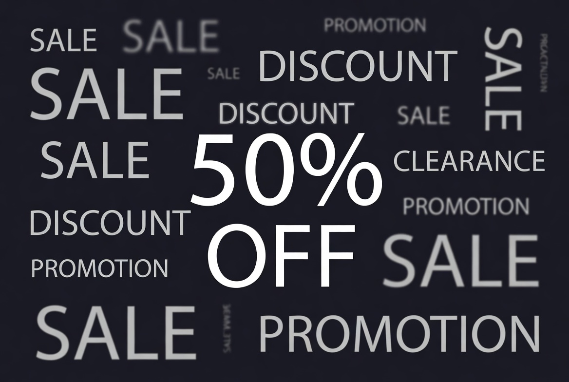 50% Off Sale Promotion Words 50% Off Sale Promotion Words
