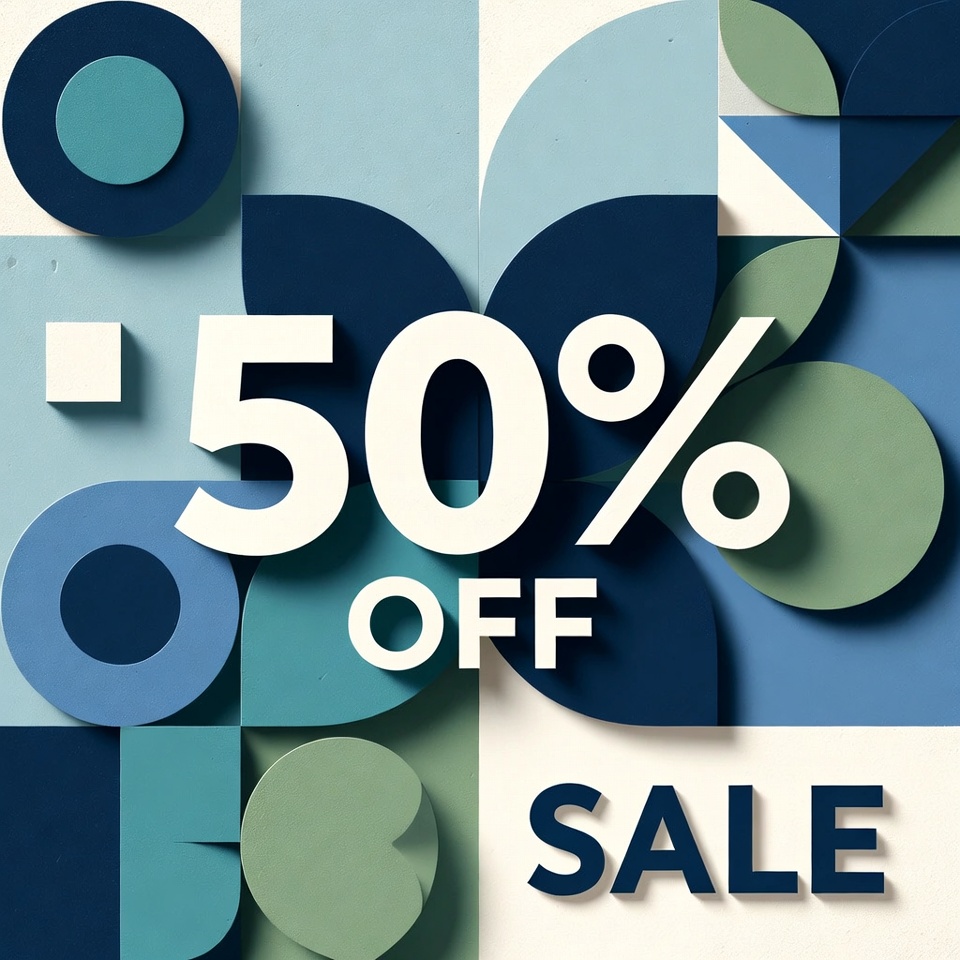 50% Off Sale Geometric Design 50% Off Sale Geometric Design