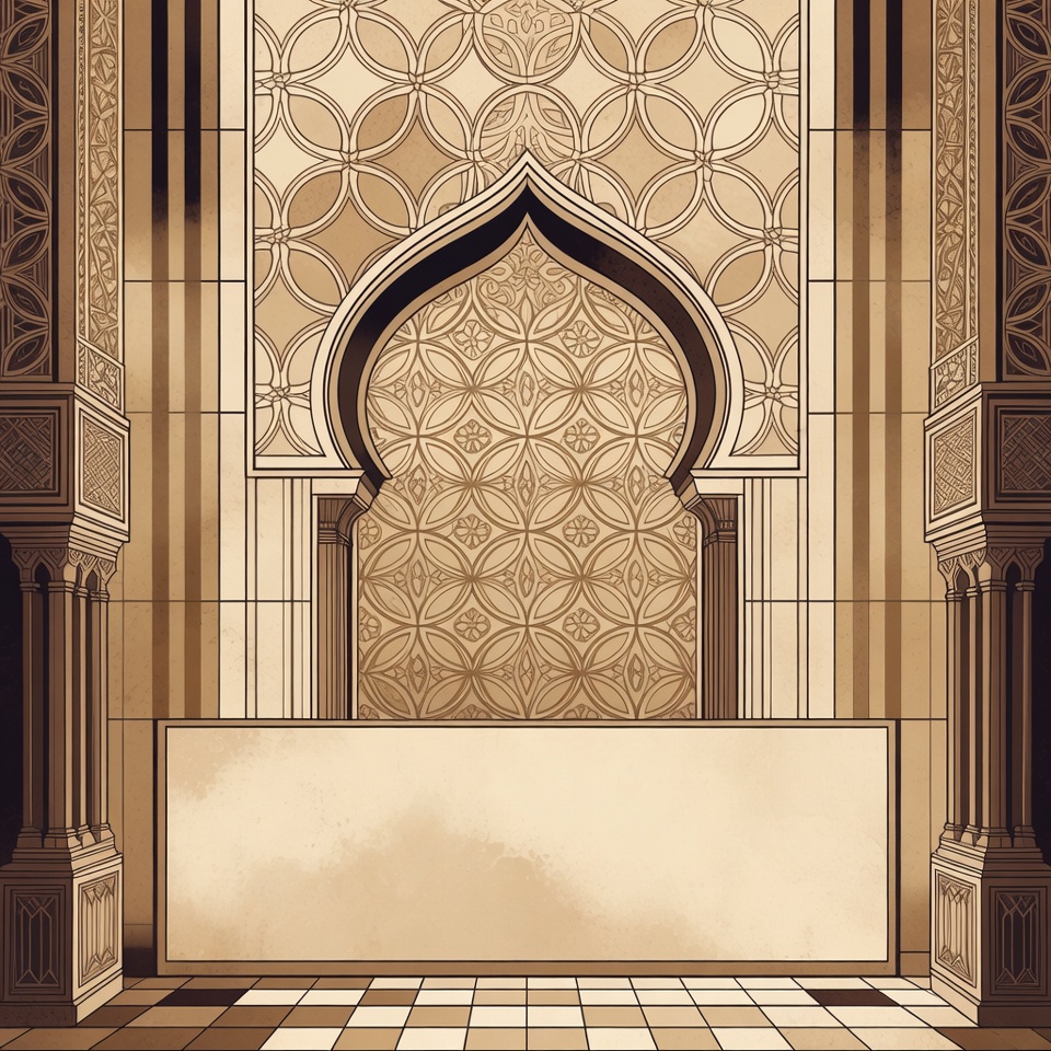 Islamic Arch with Blank Sign Islamic Arch with Blank Sign