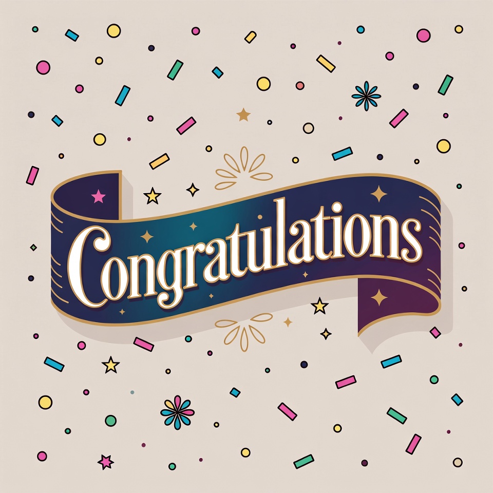 Congratulations Banner with Confetti Congratulations Banner with Confetti