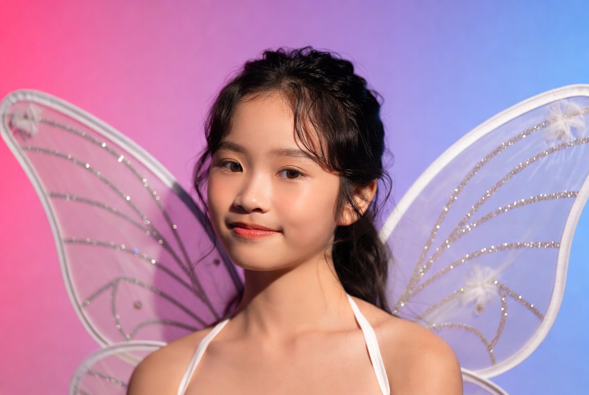Asian girl with fairy wings Asian girl with fairy wings