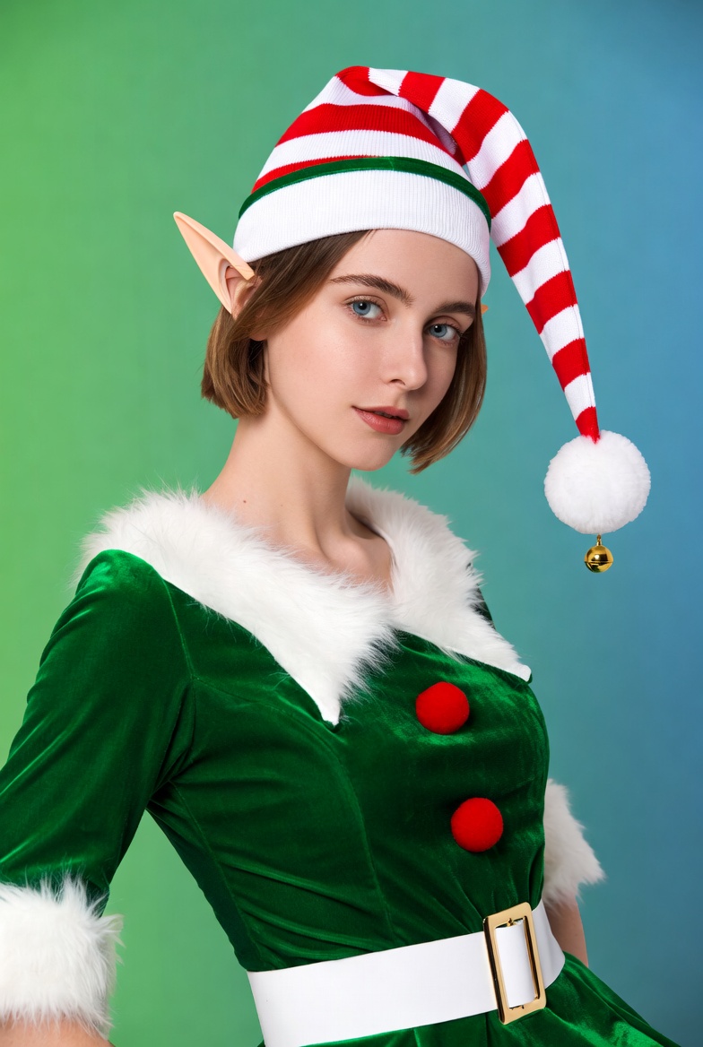 Woman in green elf costume Woman in green elf costume