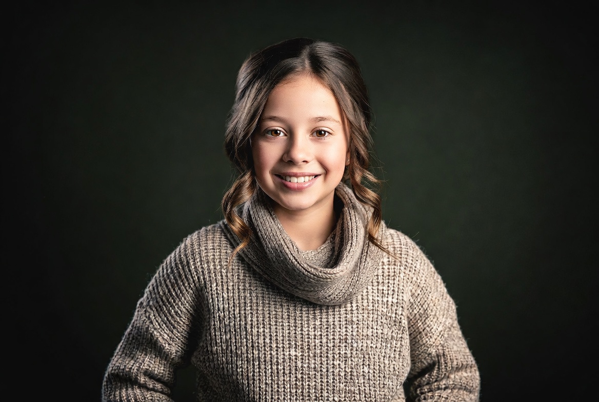 Smiling girl in turtleneck sweater Smiling girl in turtleneck sweater