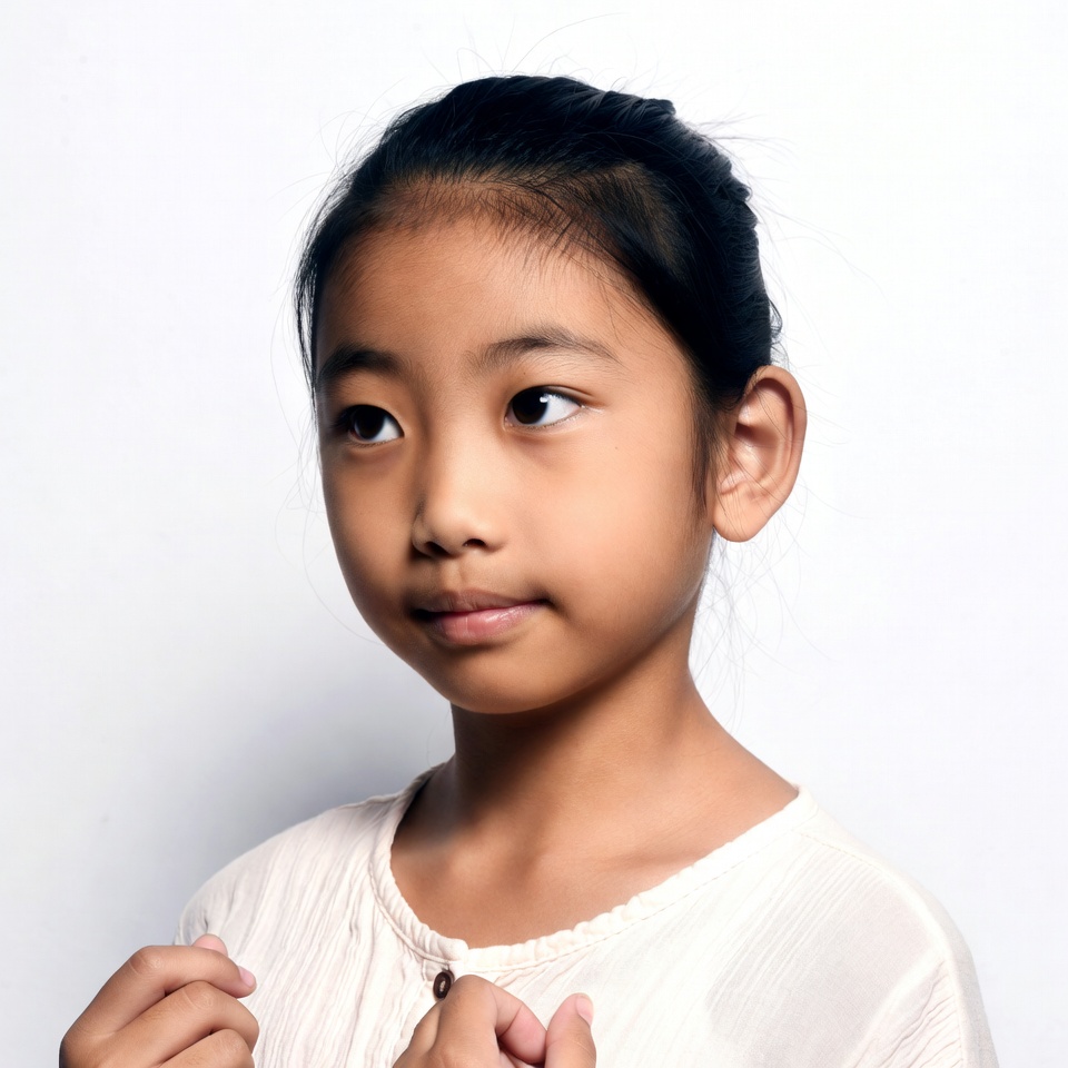 Asian girl on white background Asian girl on white background