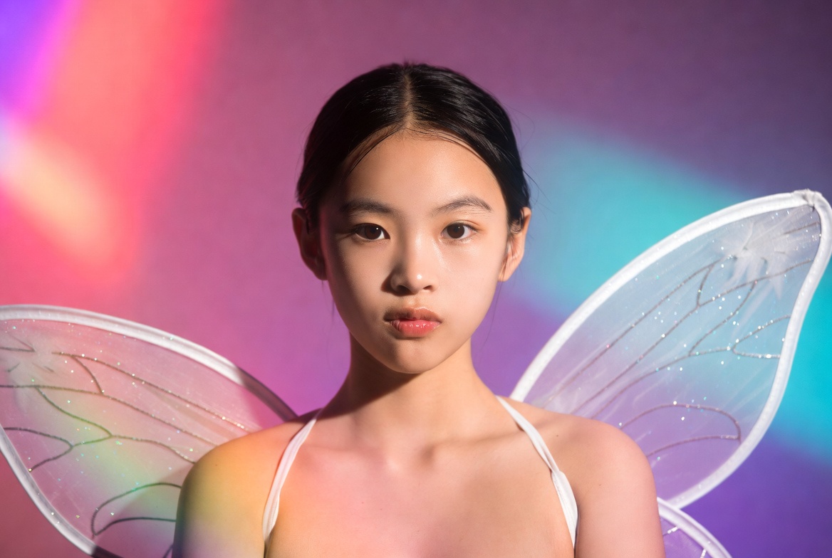 Asian girl with fairy wings Asian girl with fairy wings