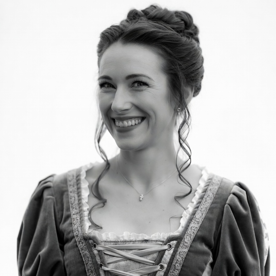 Woman smiling in Renaissance gown Woman smiling in Renaissance gown