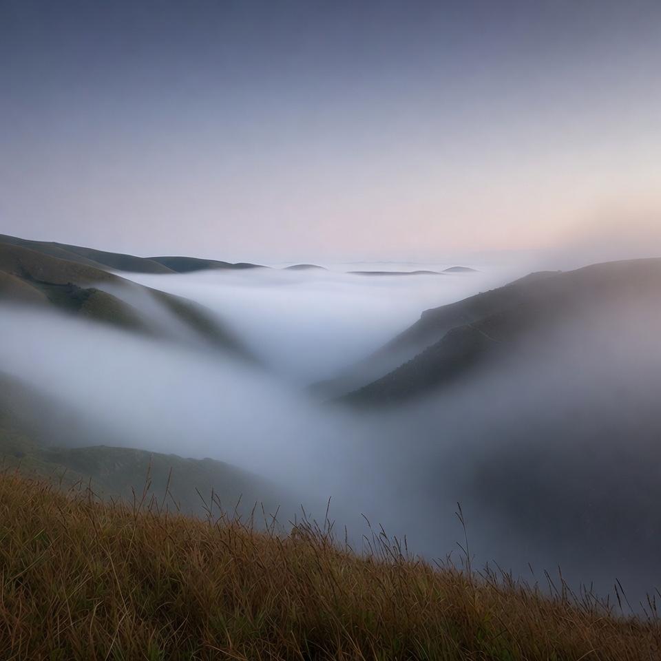 Foggy Valley with Rolling Hills Foggy Valley with Rolling Hills