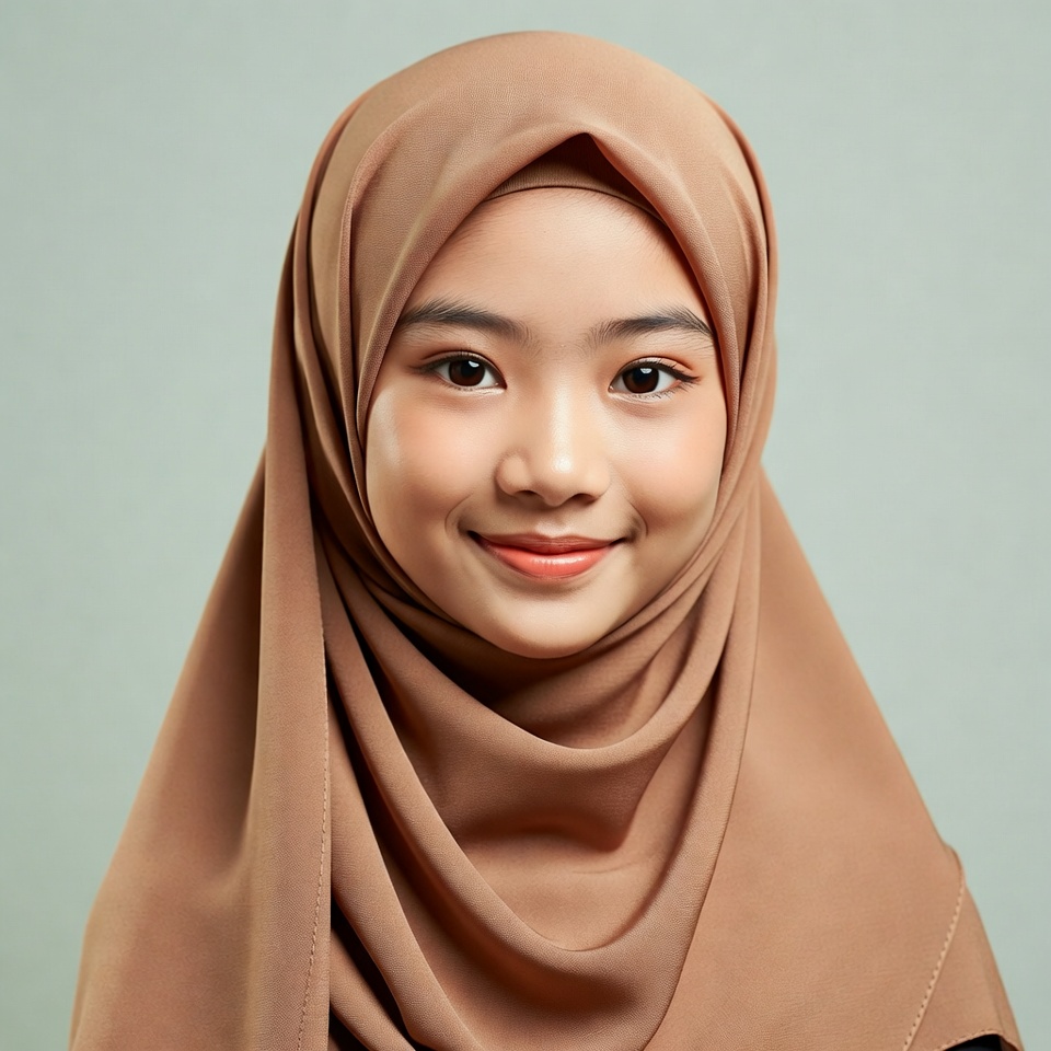 Smiling Asian girl in hijab Smiling Asian girl in hijab