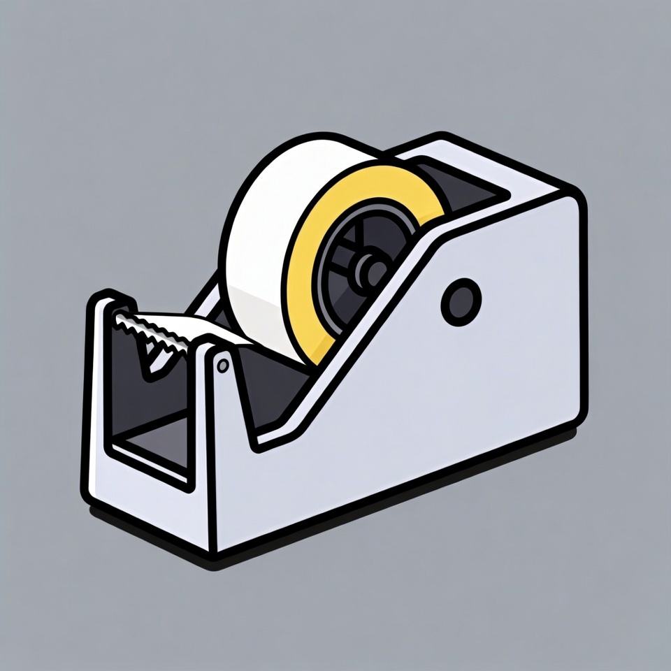 White Tape Dispenser Illustration White Tape Dispenser Illustration