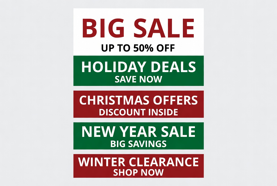 Big Sale Holiday Deals Sign Big Sale Holiday Deals Sign