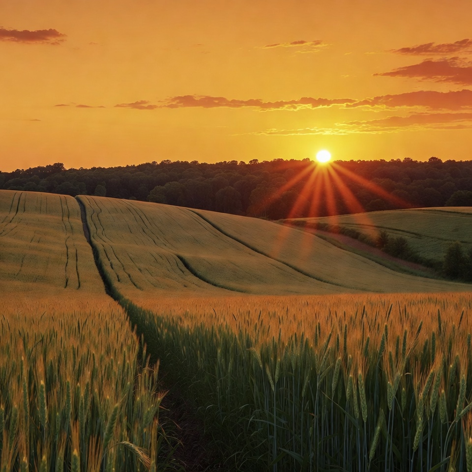 Golden Wheat Field at Sunset Golden Wheat Field at Sunset