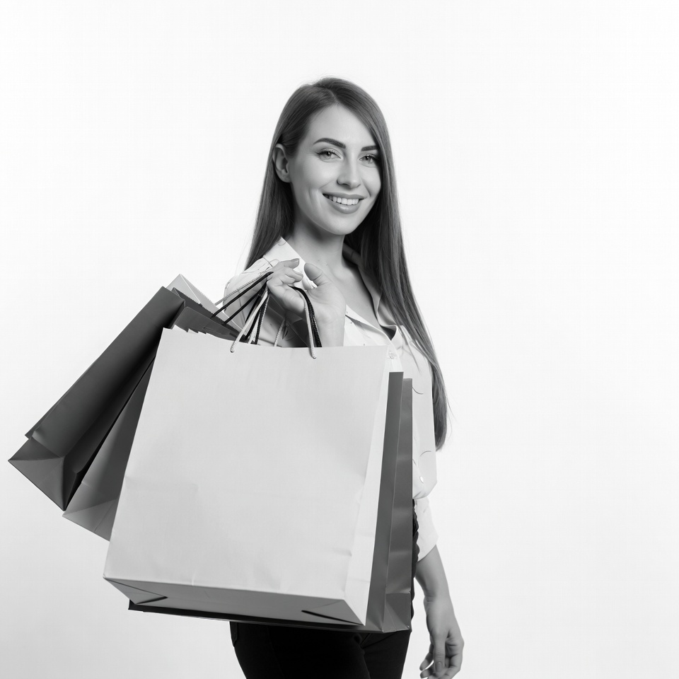 Woman holding shopping bags Woman holding shopping bags