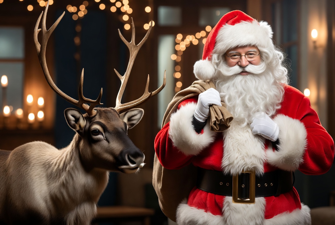 Santa Claus with Reindeer Santa Claus with Reindeer