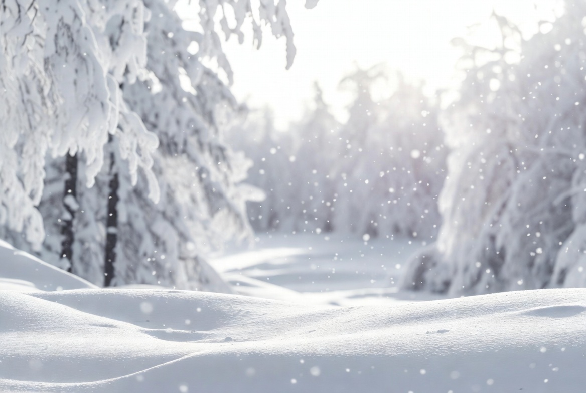 Snowy Pine Forest in Winter Sunlight Snowy Pine Forest in Winter Sunlight