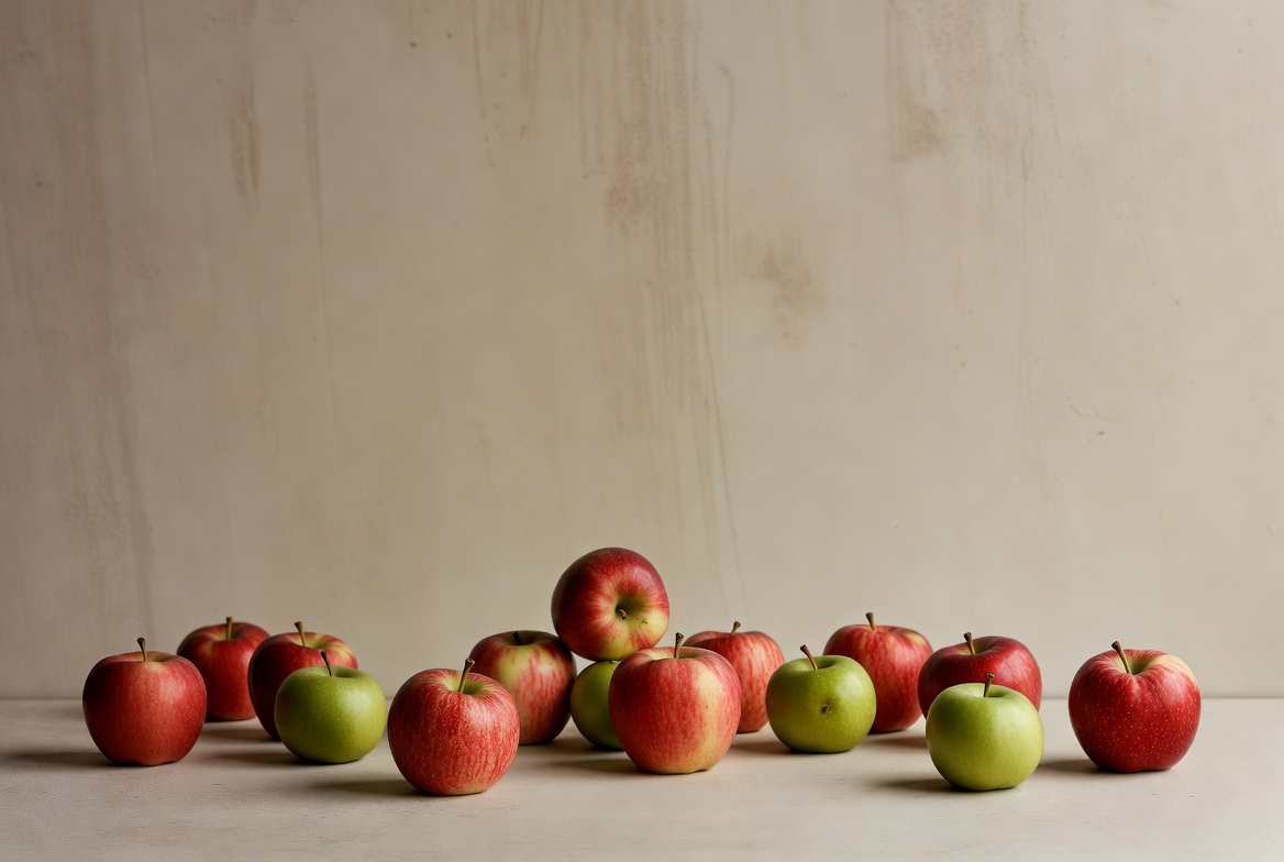 Red and Green Apples on Wood Red and Green Apples on Wood