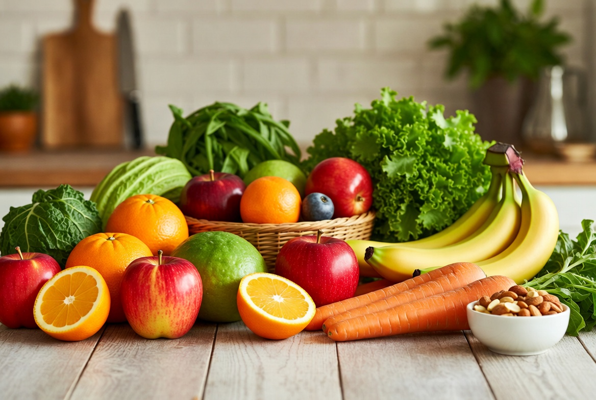 Fresh Fruits Vegetables in Basket Fresh Fruits Vegetables in Basket